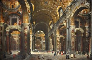 Le cardinal Melchior de Polignac visitant Saint-Pierre de Rome