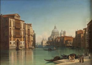 Utsikt over Canal Grande i Venedig by Gustaf Wilhelm Palm