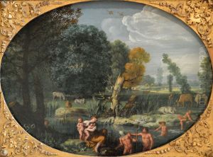 Latone metamorphosant les paysans de Lycie en grenouilles by unknown