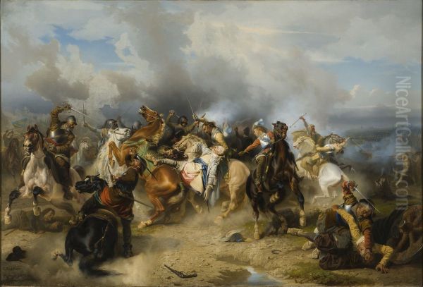 Death of King Gustav II Adolf of Sweden at theBattle of Lutzen - view 1