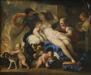 Mars and Venus in Vulcan's Forge by Luca Giordano