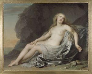 Ariadne liggande pa stranden av on Naxos