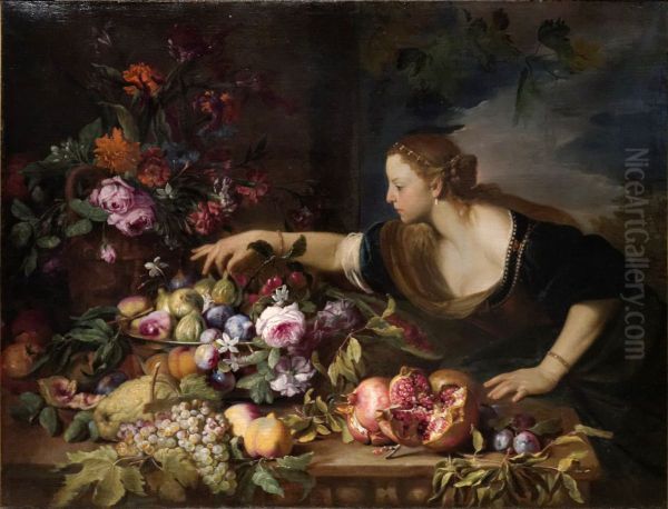 Woman Grasping Fruits - view 1
