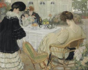 Ladies Taking Tea by Henry Caro-Delvaille