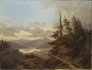 Norskt landskap i morgonbelysning by Carl XV of Sweden