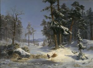 Winter Landscape from Queen Christina's Road in Djurgarden, Stockholm by Carl XV of Sweden