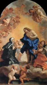 A Blessed Abbes Receiving the Host from the Hands of Christ by Giovanni Battista Gaulli