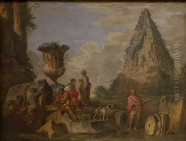 Roman Ruins with the Pyramid of Cestius - view 1