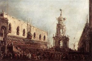 Carnival Thursday on the Piazzetta by Francesco Guardi