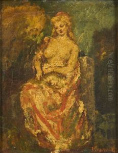 Ung kvinna med solfjader by Adolphe Joseph Thomas Monticelli