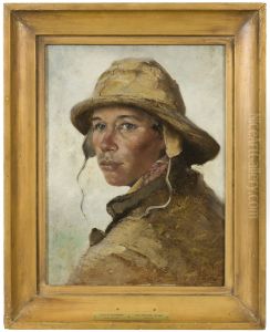 Huvud av en ung fiskare. Studie till Bradska, 1884 by August Hagborg