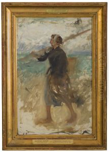 Nordfransk fiskarflicka. Studie by August Hagborg