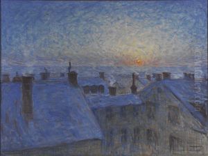 Sunrise over the Rooftops. Motif from Stockholm by Eugene Jansson