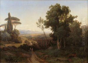 Utsikt vid Civita Castellana by Gustaf Wilhelm Palm