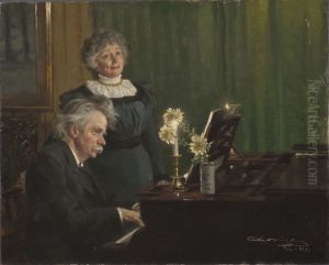 Edvard Grieg ackompanjerande sin hustru Edvard Grieg ackompanjerande sin hustru