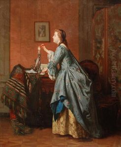 Interior Women Sealing Letter Interior Women Sealing Letter