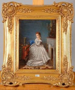 Jeune Femme Pensive Devant La Cheminee by Jean Carolus