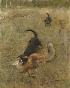 Swedish Foxhound and Fox