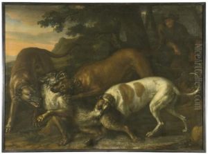 Hounds Belonging to King Karl XI Attacking a Wolf