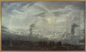 Slaget vid Svensksund. den 9 juli 1790 by Louis Jean Desprez