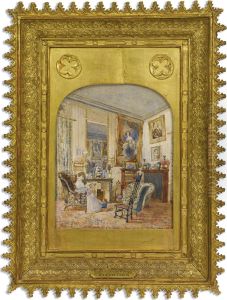 A Romantic Interior, The Comtesse De La Bourdonnaye In Her Salon, Paris by Alexandre Auguste Caron