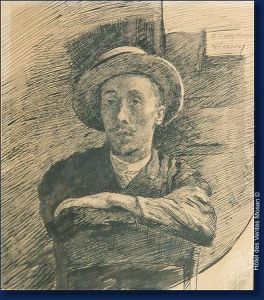 Portrait D""homme Au Chapeau by Alphonse Caron