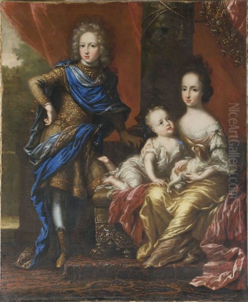 Karl XII, 1682-1718, King of Sweden, his Sisters Hedvig Sofia, 1681-1708, Princess of Sweden, Duchess of Holstein-Gottorp and Ulrika Eleonora the Younger, 1688-1741, Queen of Sweden - view 1