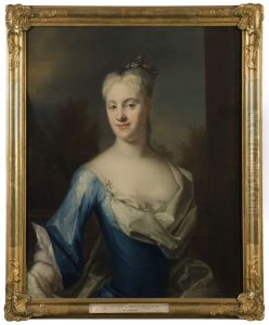 Hedvig Elisabet Paulin, 1716-1806, gift med kommerseradet Jonas Alstromer by Johan Henrik Scheffel