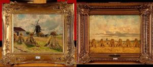 Paysages Aux Meules De Foin by Joseph Caron