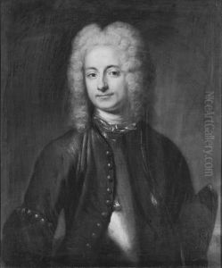 Jacob Danckwardt-Lilliestrom, 1693-1759, lojtnant, ryttmastare, gift med 1. friherrinnan Maria Elisabet Thegner, 2. Hedvig von Witten by Johan Henrik Scheffel