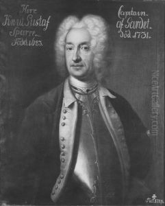 Knut Gustaf Sparre (1684-1733), friherre, kapten, g.m. Sofia Margareta Kruger by Johan Henrik Scheffel