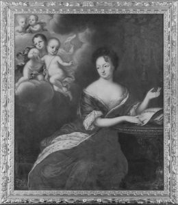 Ulrika Eleonora d.a. (1656-1693), prinsessa av Danmark, drottning av Sverige, med sina fyra doda soner Ulrika Eleonora d.a. (1656-1693), prinsessa av Danmark, drottning av Sverige, med sina fyra doda soner