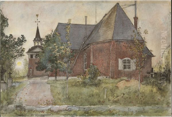 Old Sundborn Church. From A Home (26 watercolours) - view 1