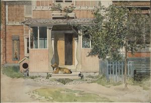 Verandan. Ur Ett hem (26 akvareller) by Carl Larsson