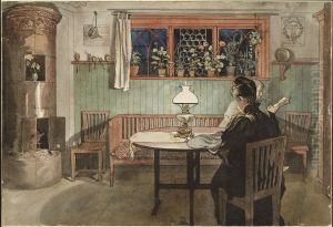 When the Children have Gone to Bed. From A Home (26 watercolours) by Carl Larsson