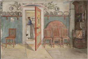 Old Anna. From A Home (26 watercolours) by Carl Larsson