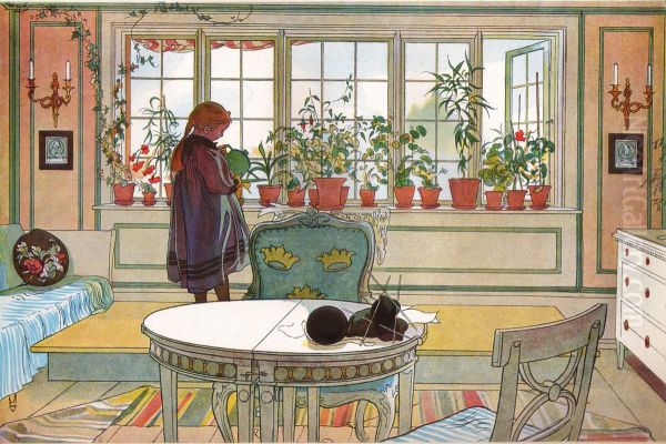 Flowers on the Windowsill. From A Home (26 watercolours) - view 1