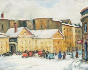 Town Square, Winter by Paul Archibald Caron