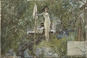 Frilufts-atelje. Ur Ett hem (26 akvareller) by Carl Larsson