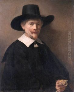Portrait of a Man Holding Gloves