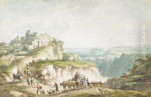 View of Catanzaro (from "Voyage Pittoresque, ou Description des royaumes de Naples et de Sicile" by Jean-Claude Richard Abbe de Saint Non) by Claude-Louis Chatelet