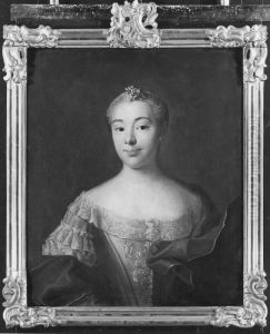 Christina Charlotta Schmeer, 1733-1784, gift med kommersrad Daniel Pettersson by Olof Arenius
