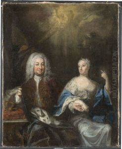 Fredrik I, 1676 - 1751, och Ulrika Eleonora d.y., 1688 - 1741. Konung och Drottning av Sverige by Georg Engelhard Schroder