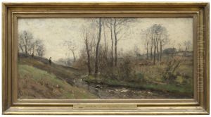 Landscape with a Running Brook. Scene from the Carolles in Normandy by Per Ekstrom