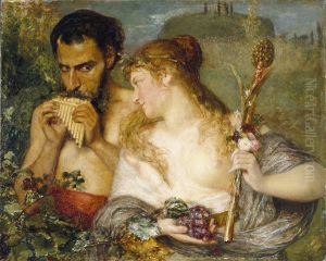 Nymf och faun by Ernst Josephson