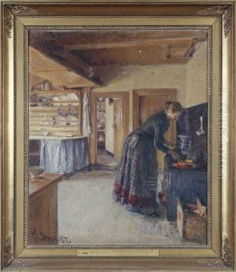 Kitchen, with the artist's Wife