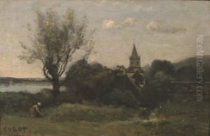 Ennery near Auvers by Jean-Baptiste Camille Corot