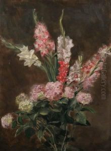 Bouquet Of Hydrangeas And Gladiolas by Jules Etienne Carot
