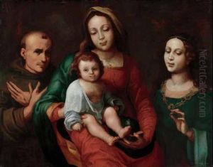 Madonna Con Il Bambino E Santi by Giovanni Francesco Caroto