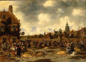 Svinmarknad vid Jakobskyrkan i Haag Svinmarknad vid Jakobskyrkan i Haag